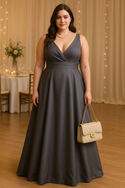 Vineyard Collection Grey Maxi Dress event, wedding , mother of bride Size 16